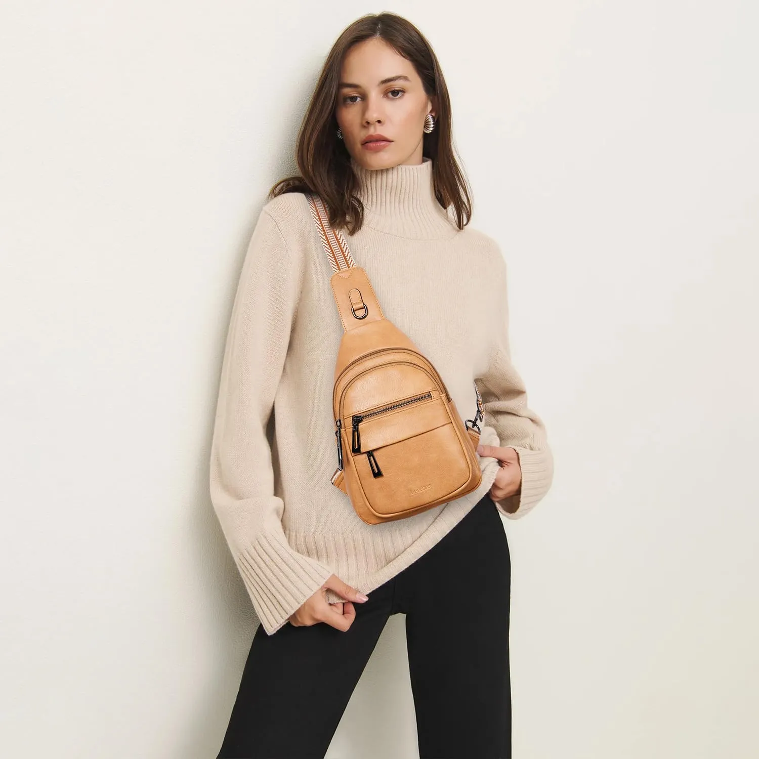 7L Sling Bag for Women Crossbody Bag Sling Purse Fanny Packs Vegan Leather Chest Bag Trendy Handbag Travel Anti Theft