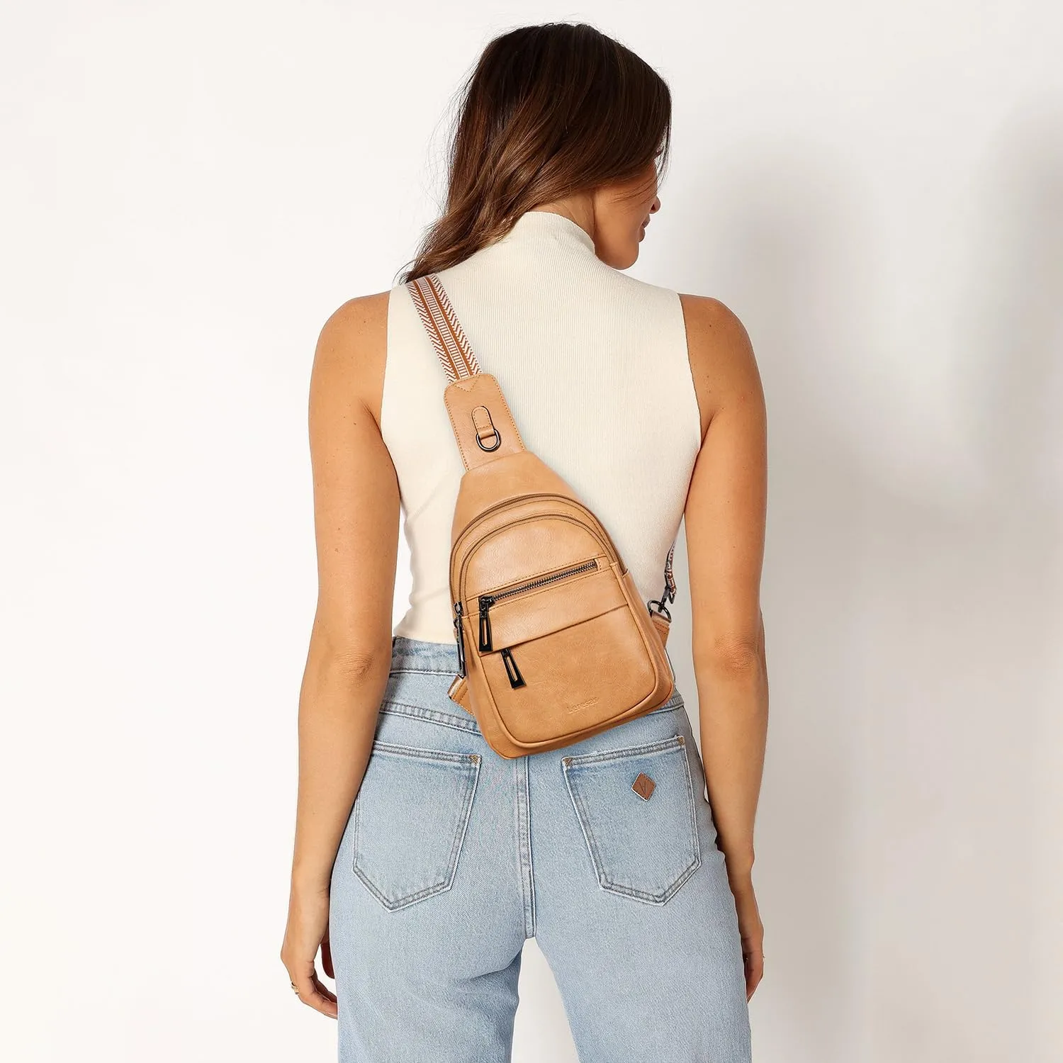 7L Sling Bag for Women Crossbody Bag Sling Purse Fanny Packs Vegan Leather Chest Bag Trendy Handbag Travel Anti Theft