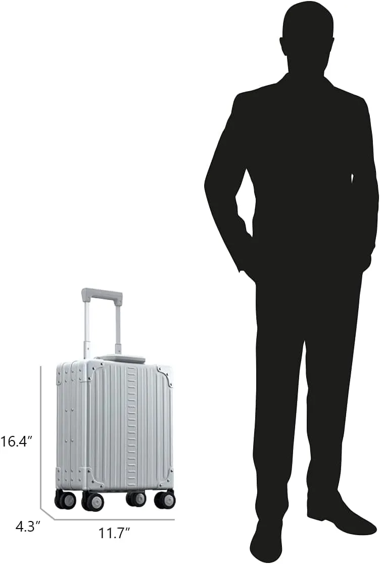 Aleon 16 Aluminum Vertical Underseat Carry-On Luggage - Luxury Business Briefcase with Wheels - Hardshell Suitcase for Airplane Travel (Sapphire)