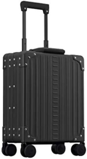 All Aluminum Lightweight 16 Premium Vertical Underseat Carry-On Luggage - Luxury Business Briefcase with Wheels - Hardshell Suitcase for Airplane Travel (Onyx)