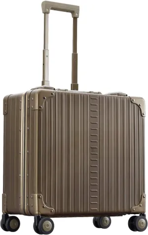 All Aluminum Lightweight 17" Deluxe Rolling Laptop Catalog Case for Men and Women | Vertical Opening Carry-On Bag with TSA Locks & Aircraft-Grade Aluminum Frame - Optimal Travel Companion (Champagne)