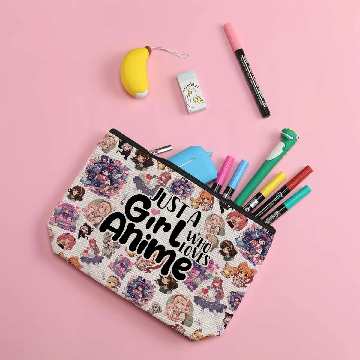 Anime Merch Anime Stuff Anime Makeup Bag Graduation Nurse Day Birthday Anime Accessories Anime Gifts for Women Teen Girls Anime Lovers Fan Daughter Sister Granddaughter Best Friend Cosmetic Bag