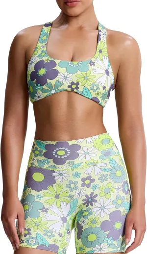 Aoxjox Women's Workout Sports Bras Fitness Backless Padded Define Sculpt Racerback Bra Yoga Crop Tank Top