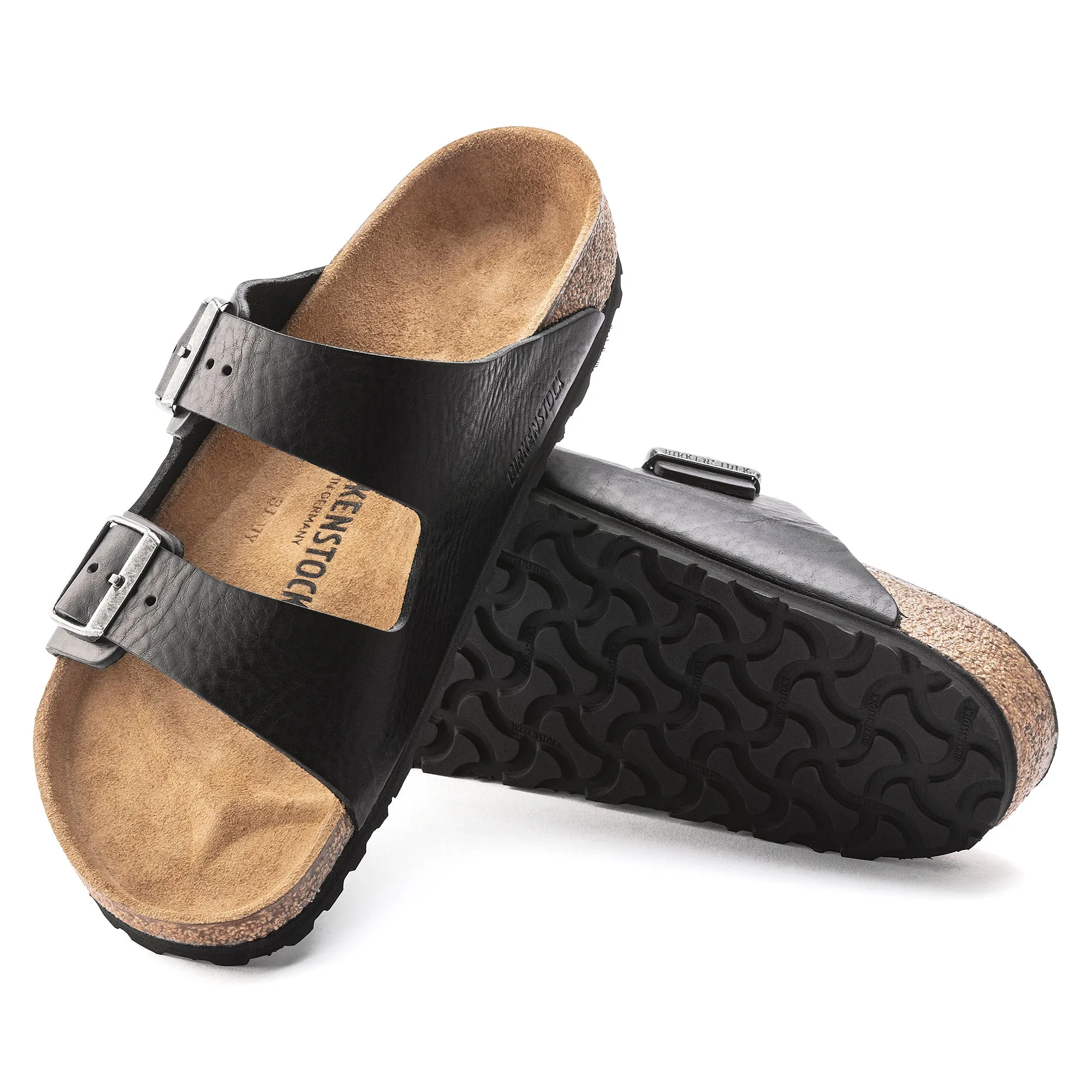 Arizona Grip Leather Sandal (Vintage Black)