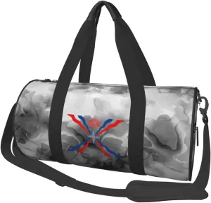 Assyrian Flag Convertible Garment Bag with Shoulder Strap, Carry on Garment Duffel Bag for Men Women - Rolling Foldable for Travel Luggage Bags (Black)
