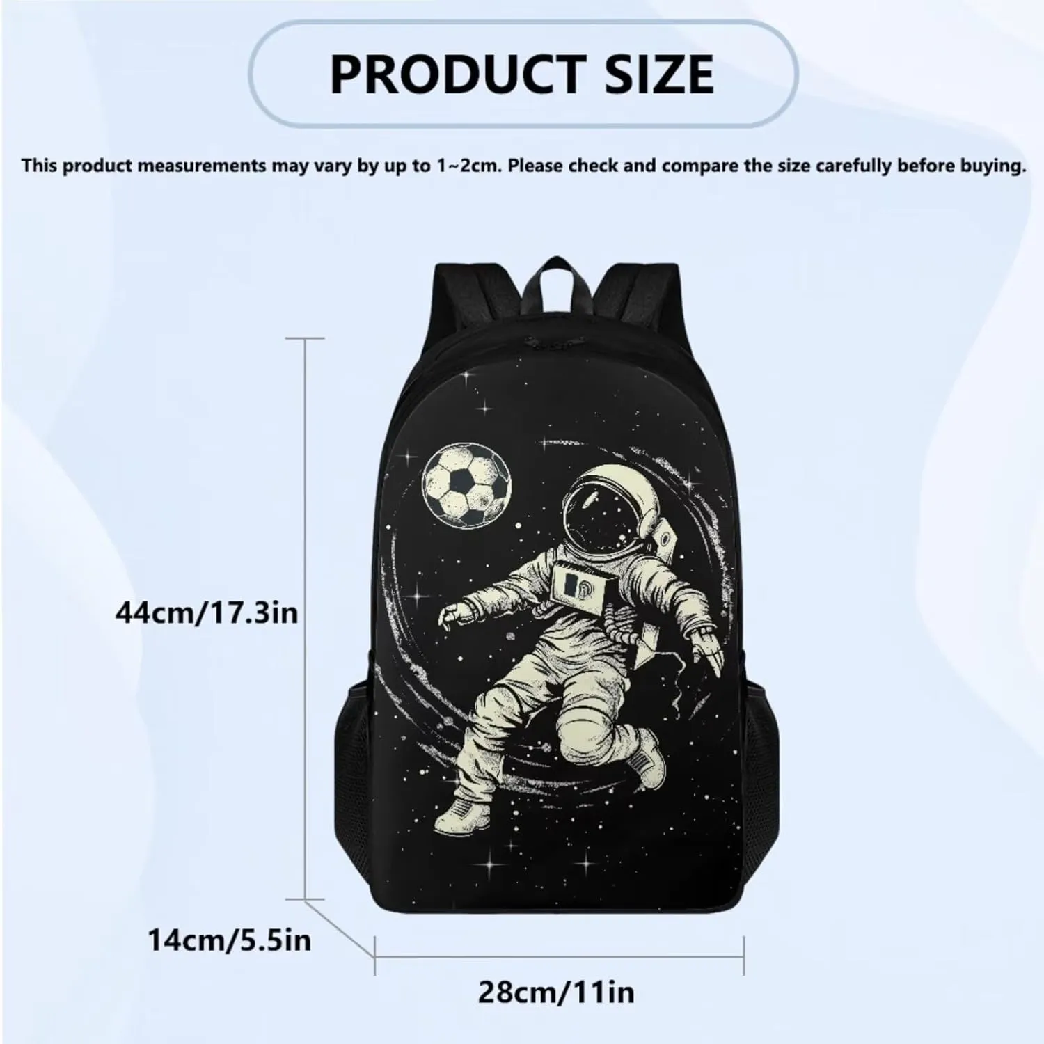Astronaut Football School Backpack for Boys Elementary Heavy Duty Kids Backpack with Lunch Box Toddler Boys Bookbag 10-12 Years Old 3 Pcs Backpack Set Middle High School