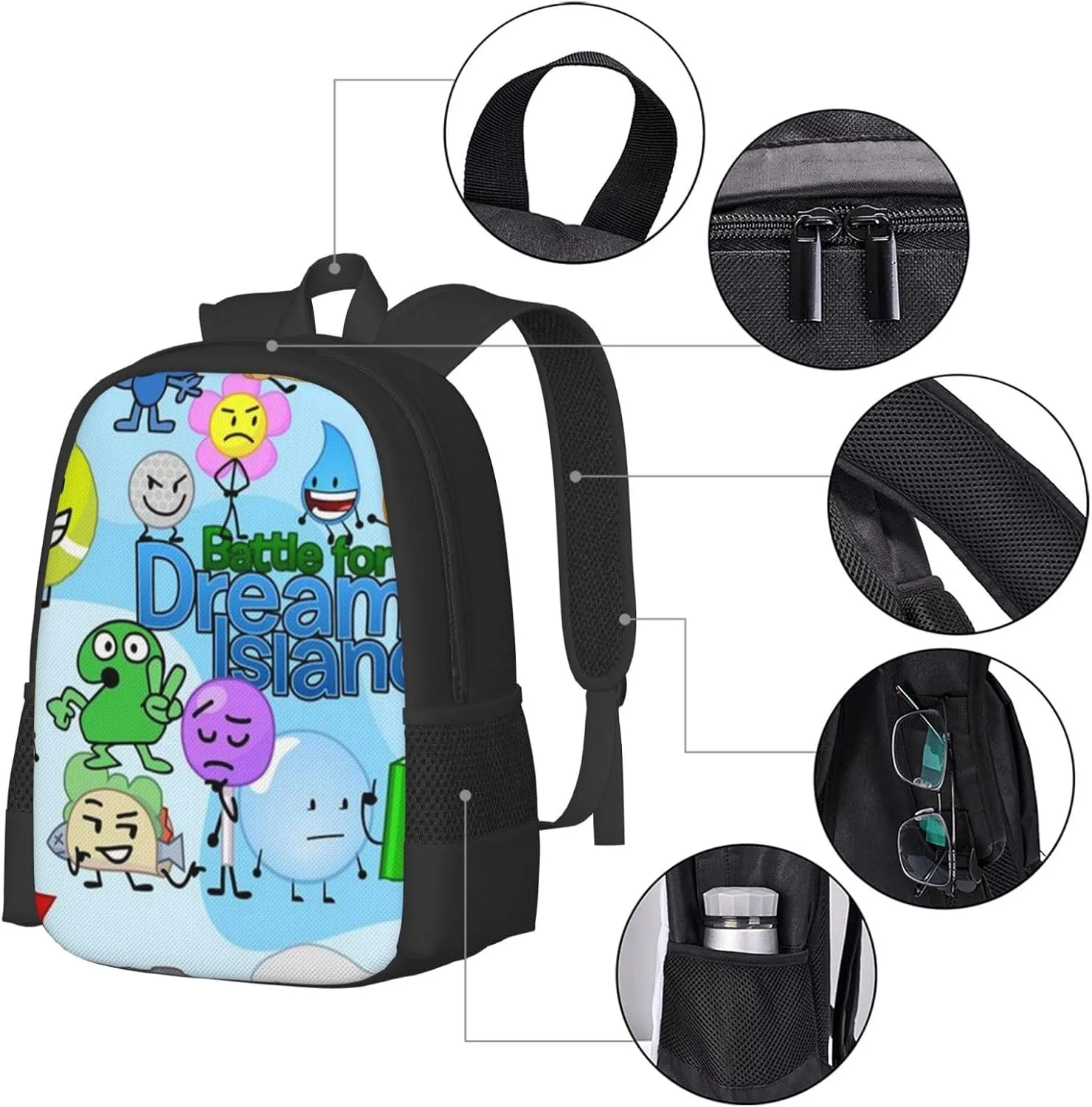 B-fdi Bookbags Casual Travel Daypack Lightweight Laptop Backpacks For Hiking Bag Black