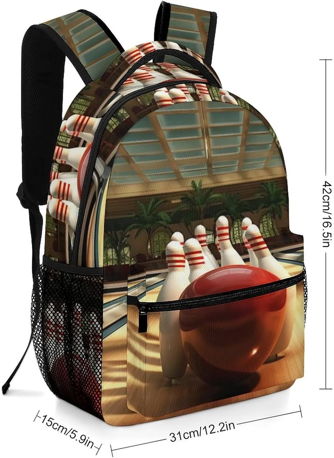 Backpacks Bowling Club Travel Bag Laptop Backpack Casual Daypack for Weekender Business Hiking