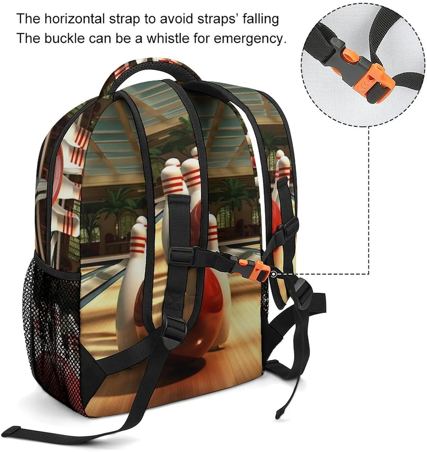 Backpacks Bowling Club Travel Bag Laptop Backpack Casual Daypack for Weekender Business Hiking