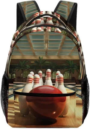 Backpacks Bowling Club Travel Bag Laptop Backpack Casual Daypack for Weekender Business Hiking