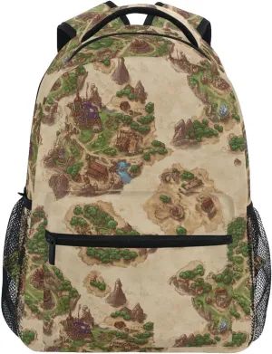 Backpacks for Teenager Fashion Outdoor Backpack with Chest Strap for College Work Game Map