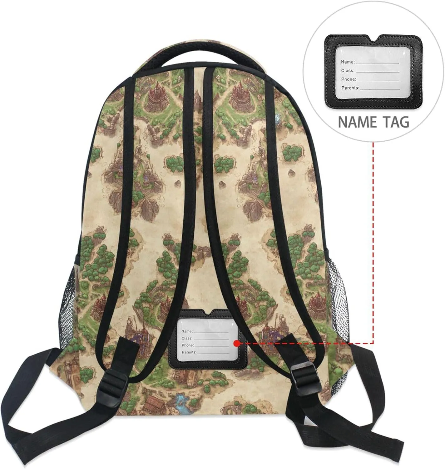 Backpacks for Teenager Fashion Outdoor Backpack with Chest Strap for College Work Game Map