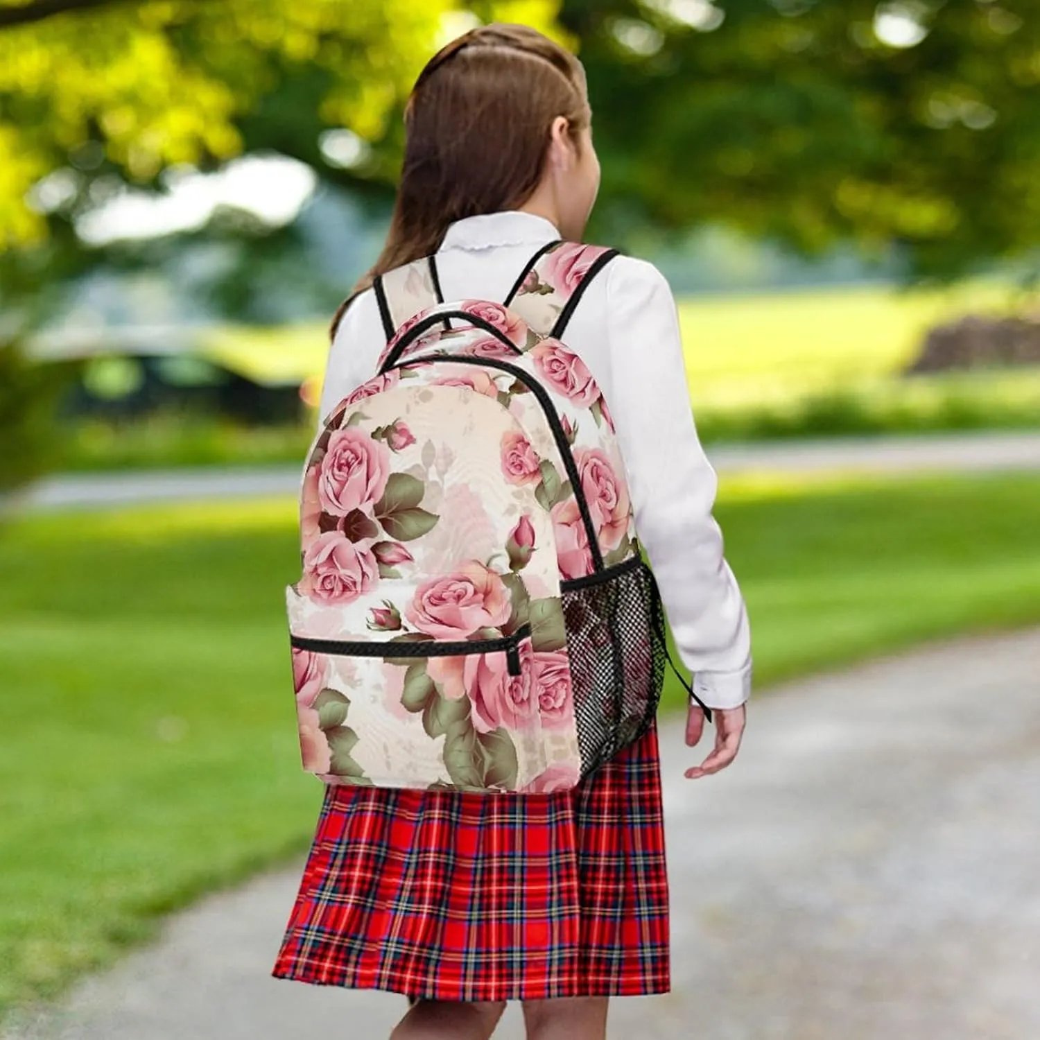 Backpacks Rose Floral Travel Bag Laptop Backpack Casual Daypack for Weekender Business Hiking