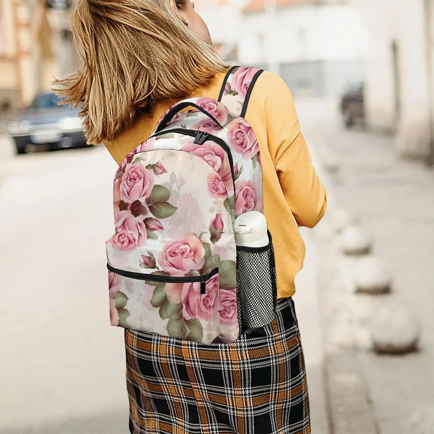Backpacks Rose Floral Travel Bag Laptop Backpack Casual Daypack for Weekender Business Hiking