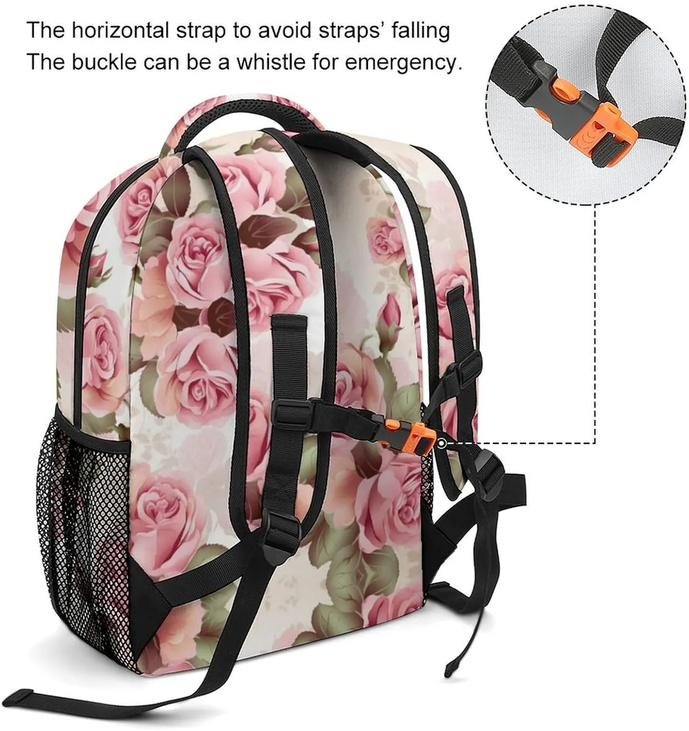 Backpacks Rose Floral Travel Bag Laptop Backpack Casual Daypack for Weekender Business Hiking
