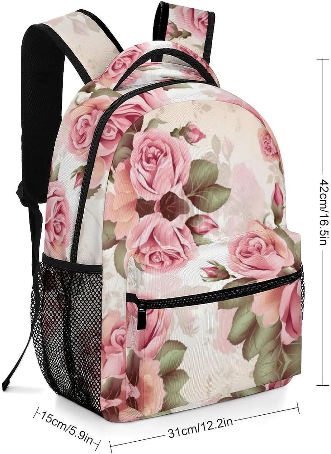Backpacks Rose Floral Travel Bag Laptop Backpack Casual Daypack for Weekender Business Hiking