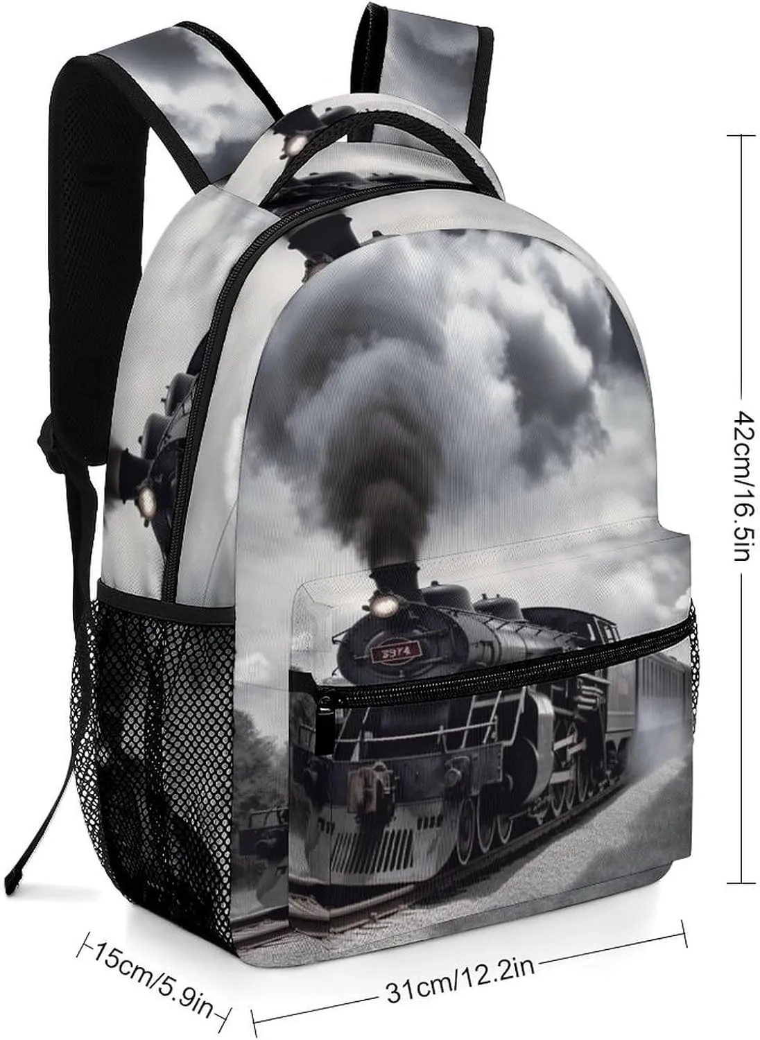 Backpacks Steam Train Clouds Travel Bag Laptop Backpack Casual Daypack for Weekender Business Hiking