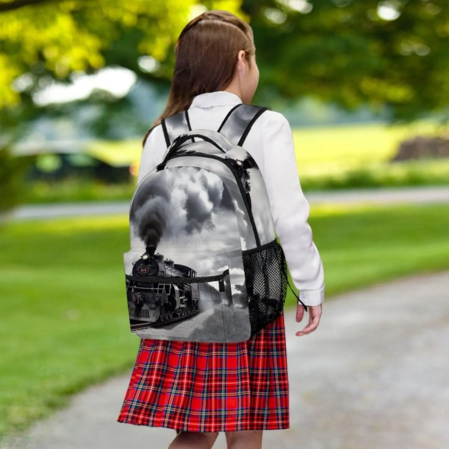Backpacks Steam Train Clouds Travel Bag Laptop Backpack Casual Daypack for Weekender Business Hiking