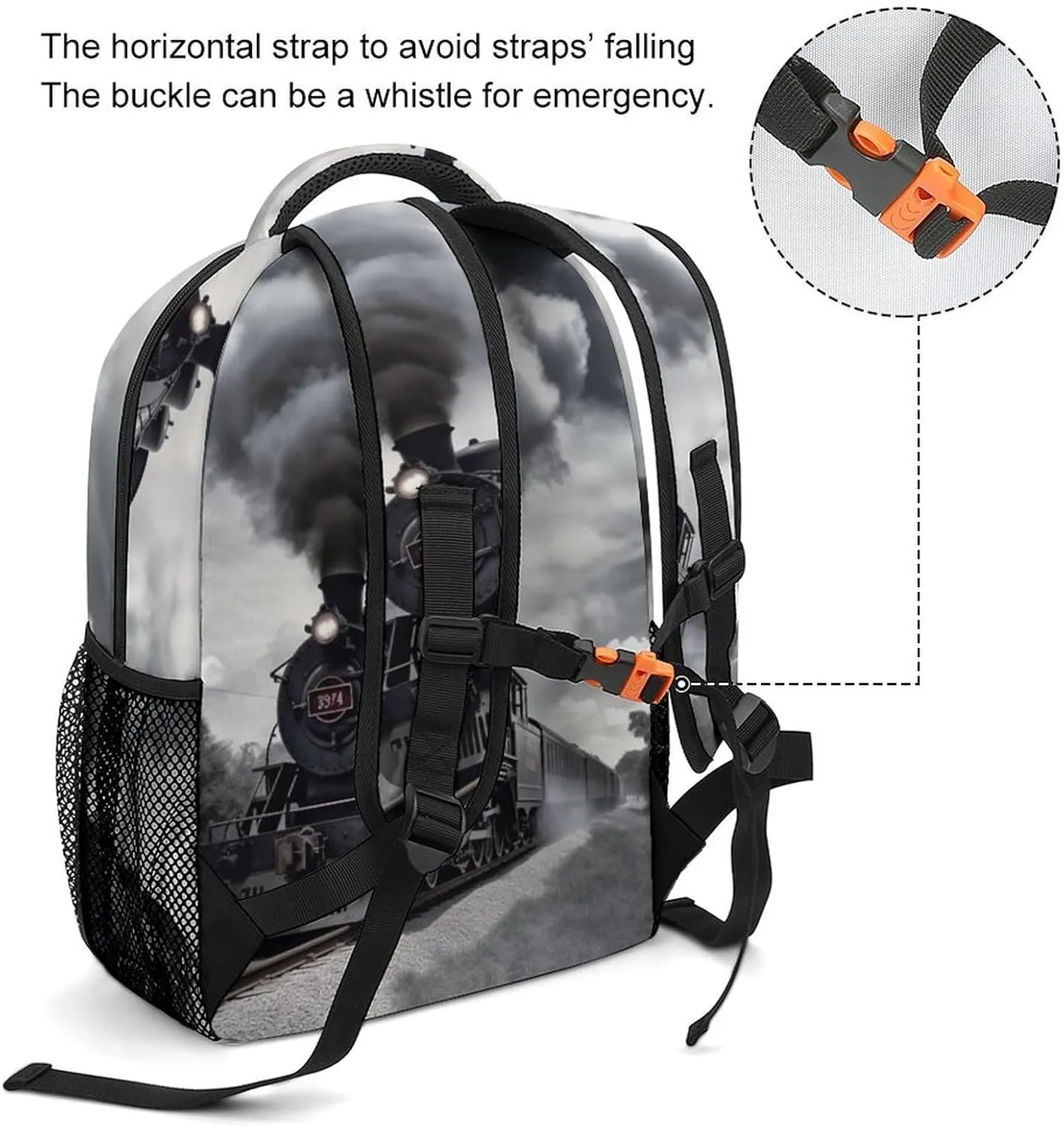 Backpacks Steam Train Clouds Travel Bag Laptop Backpack Casual Daypack for Weekender Business Hiking