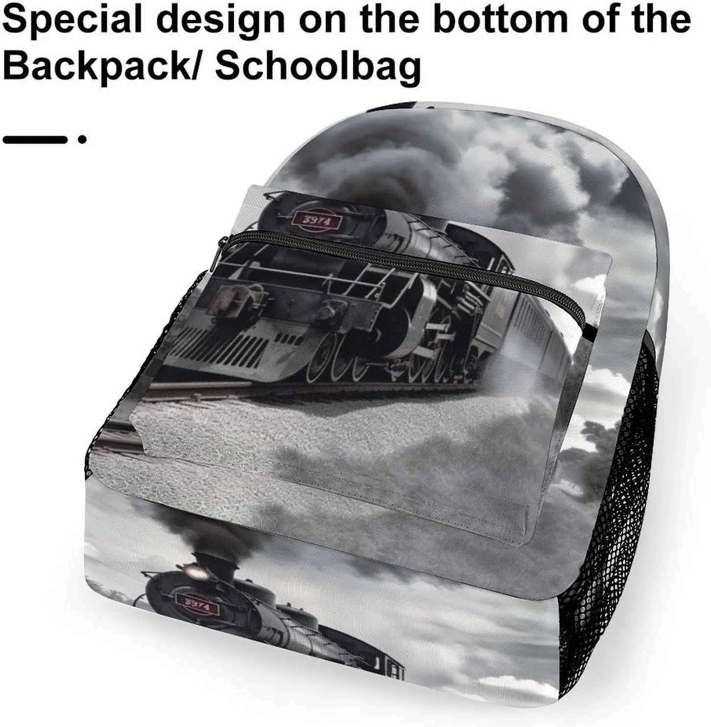 Backpacks Steam Train Clouds Travel Bag Laptop Backpack Casual Daypack for Weekender Business Hiking