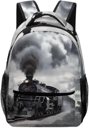 Backpacks Steam Train Clouds Travel Bag Laptop Backpack Casual Daypack for Weekender Business Hiking