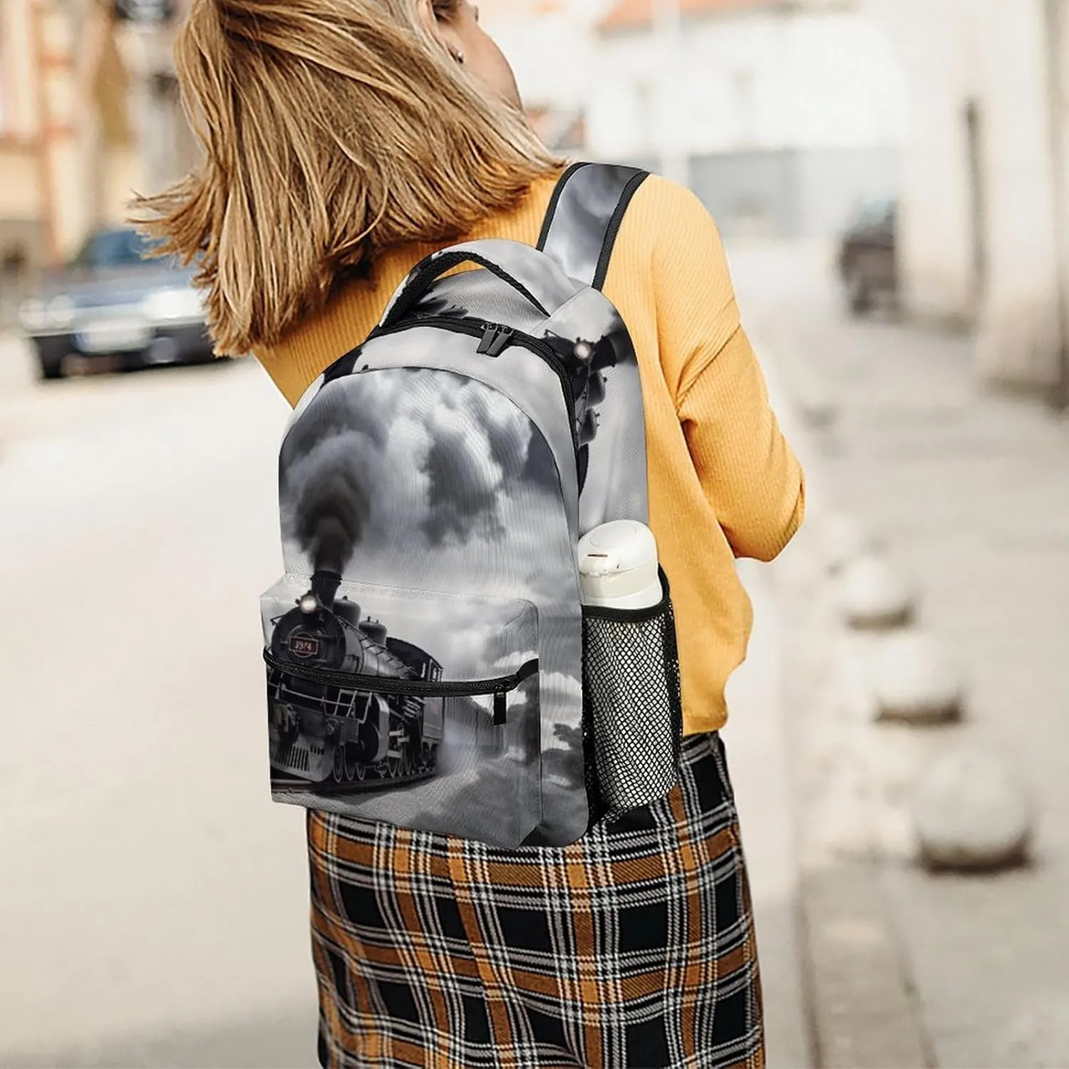 Backpacks Steam Train Clouds Travel Bag Laptop Backpack Casual Daypack for Weekender Business Hiking
