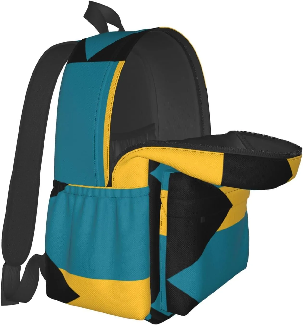 Bahamas Flag Laptop Commuter Backpack Shoulder Bag Casual Back Pack Daypack Bags With Side Pockets For Work Travel Daily Use