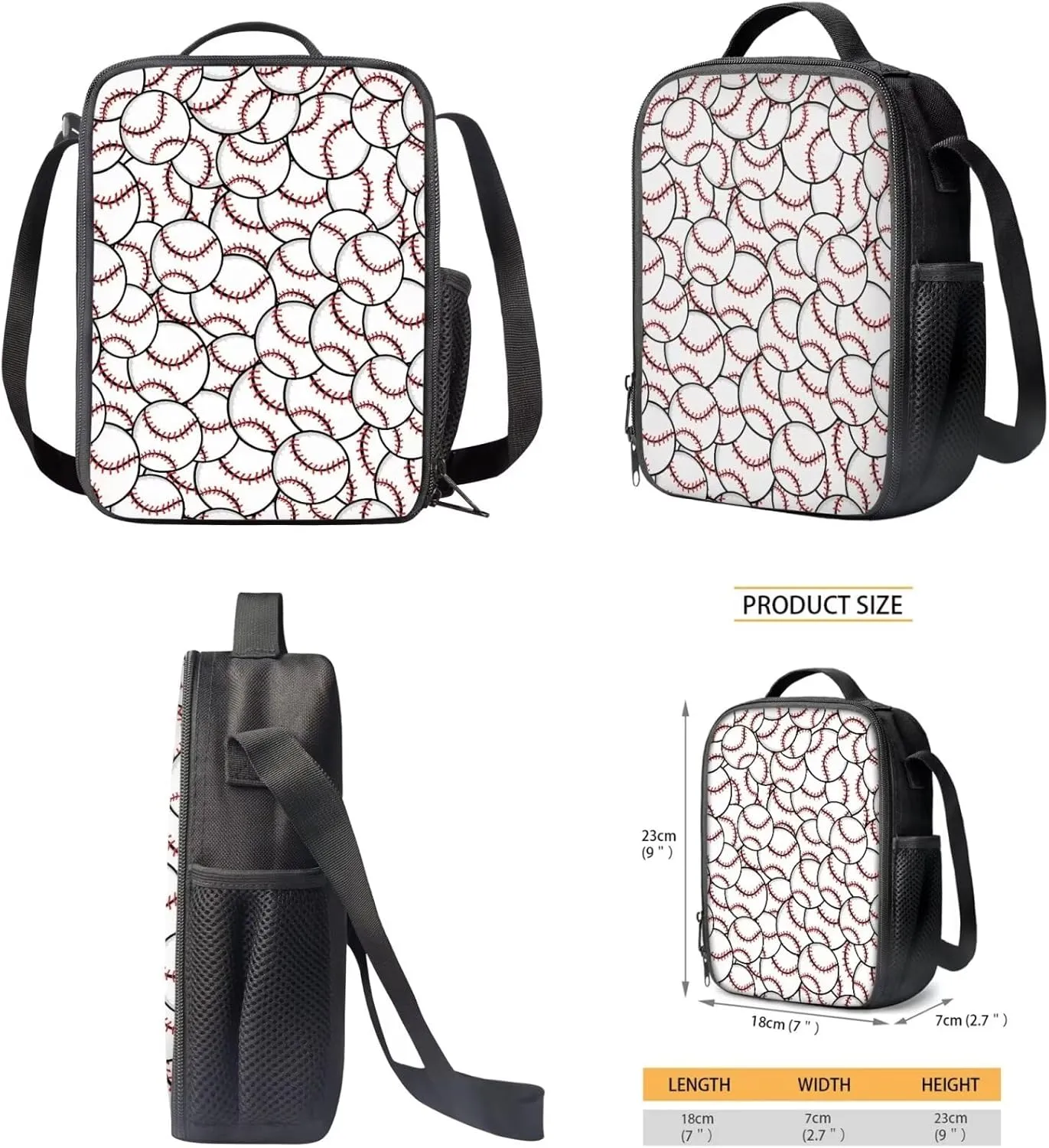 Baseball School Backpack for Boys Multipurpose 3 Pcs Backpacks Set for Elementary Primary Middle School Kids Bookbag with Lunch Box Toddler Teens School Bag 10-12 Years Old