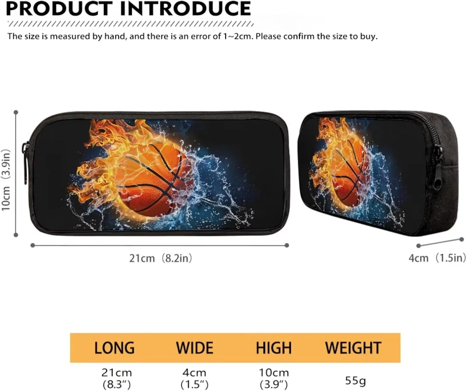 Basketball Flame Cool Backpacks for Teen Boys 3 in 1 School Bag Set Kids Backpack with Lunch Box Pencil Case Multipurpose Toddler Bookbag for School Teen Mideum Capacity 15 inch