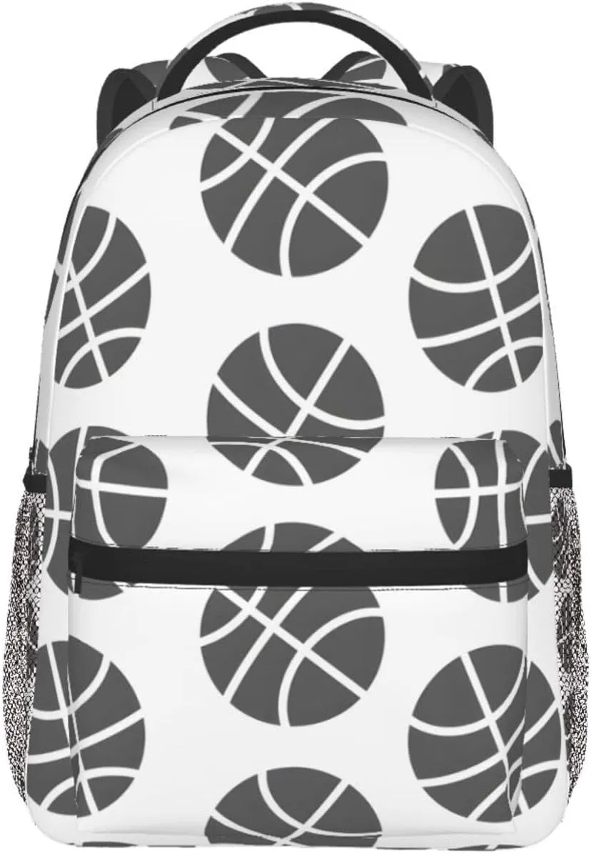 Basketball Travel Laptop Backpack for Women Lightweight Backpack Adjustable College Backpack Fits 15.6 Inch Laptop Bag Waterproof Travel Backpack for Gym
