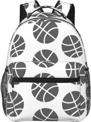 Basketball Travel Laptop Backpack for Women Lightweight Backpack Adjustable College Backpack Fits 15.6 Inch Laptop Bag Waterproof Travel Backpack for Gym