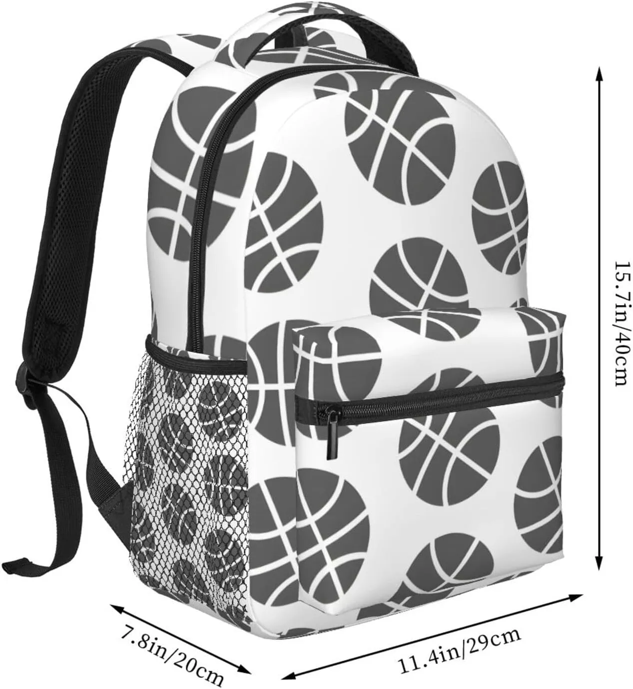 Basketball Travel Laptop Backpack for Women Lightweight Backpack Adjustable College Backpack Fits 15.6 Inch Laptop Bag Waterproof Travel Backpack for Gym