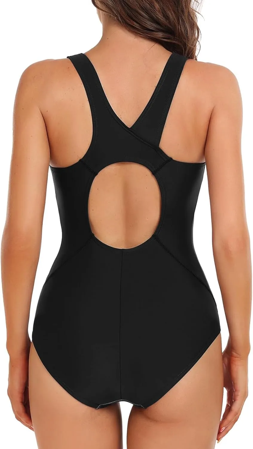 beautyin Women One Piece Athletic Racerback Swimsuit Modest Sport Bathing Suit