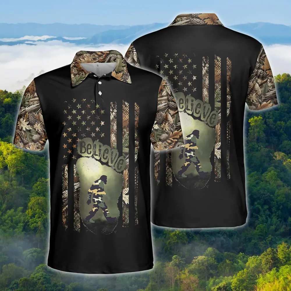 Bigfoot Polo Shirts for Men Women - Mythical Sasquatch Mens Golf Polo Shirts Short Sleeve Dry Fit Casual Tennis T-Shirt PA39