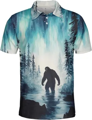 Bigfoot Polo Shirts for Men Women - Mythical Sasquatch Mens Golf Polo Shirts Short Sleeve Dry Fit Casual Tennis T-Shirt PA39