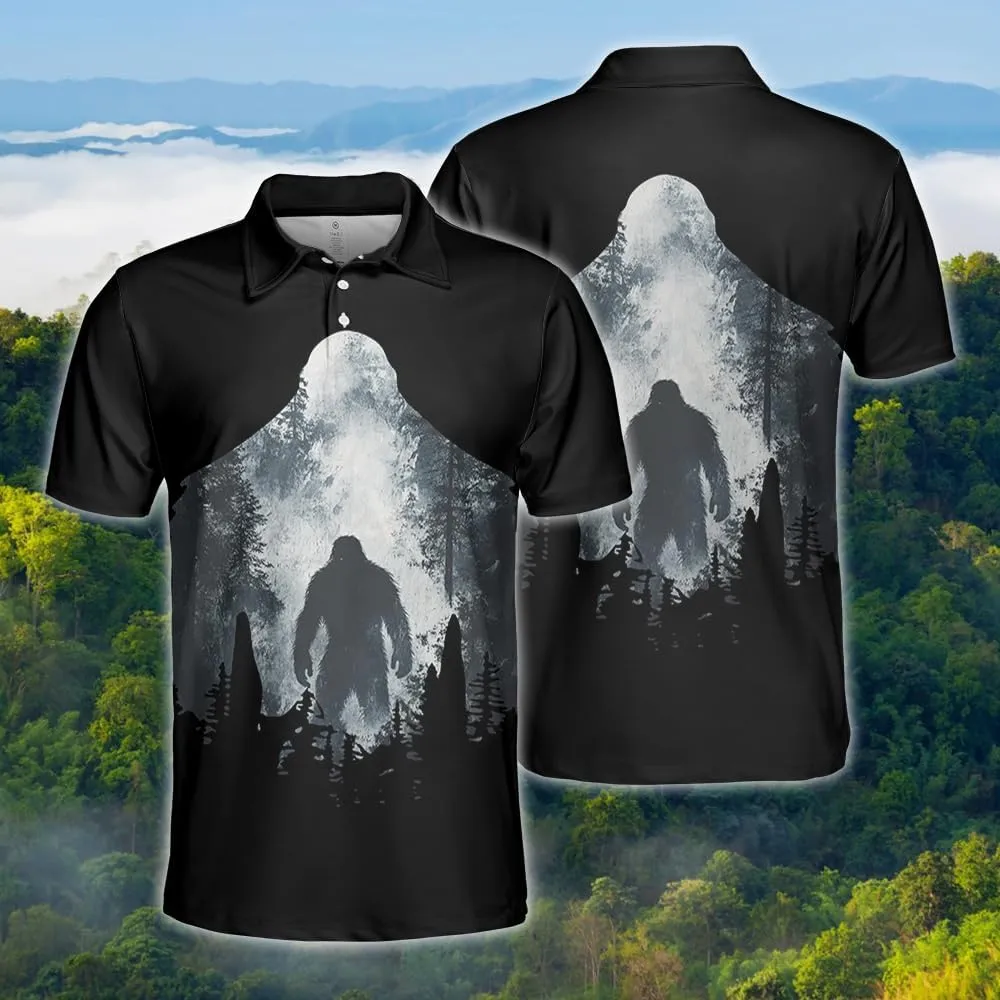 Bigfoot Polo Shirts for Men Women - Mythical Sasquatch Mens Golf Polo Shirts Short Sleeve Dry Fit Casual Tennis T-Shirt PA39
