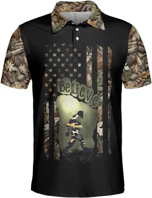 Bigfoot Polo Shirts for Men Women - Mythical Sasquatch Mens Golf Polo Shirts Short Sleeve Dry Fit Casual Tennis T-Shirt PA39