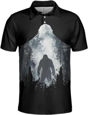 Bigfoot Polo Shirts for Men Women - Mythical Sasquatch Mens Golf Polo Shirts Short Sleeve Dry Fit Casual Tennis T-Shirt PA39
