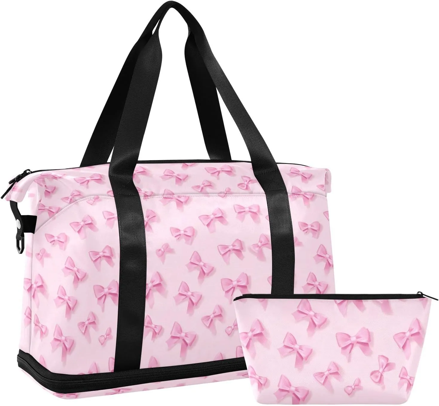 Bow Tie Sports Gym Bag with Waterproof Dry Wet Pocket, Travel Duffel Bag for Women MenWorkout Bag Fits Yoga, Swimming