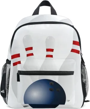 Bowling Pattern Backpacks for Girls Mini Travel Bag 10 inch Backpack for Toddlers