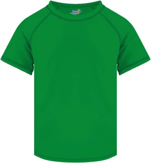 Boys Rash Guard Short Sleeve, Green UPF 50  Sun Protection Rashguard Slim Fit Swim Shirt Fishing Surf Quick Dry Cool Beach Clothes for Toddler Youth Kids Size 7-8 Years