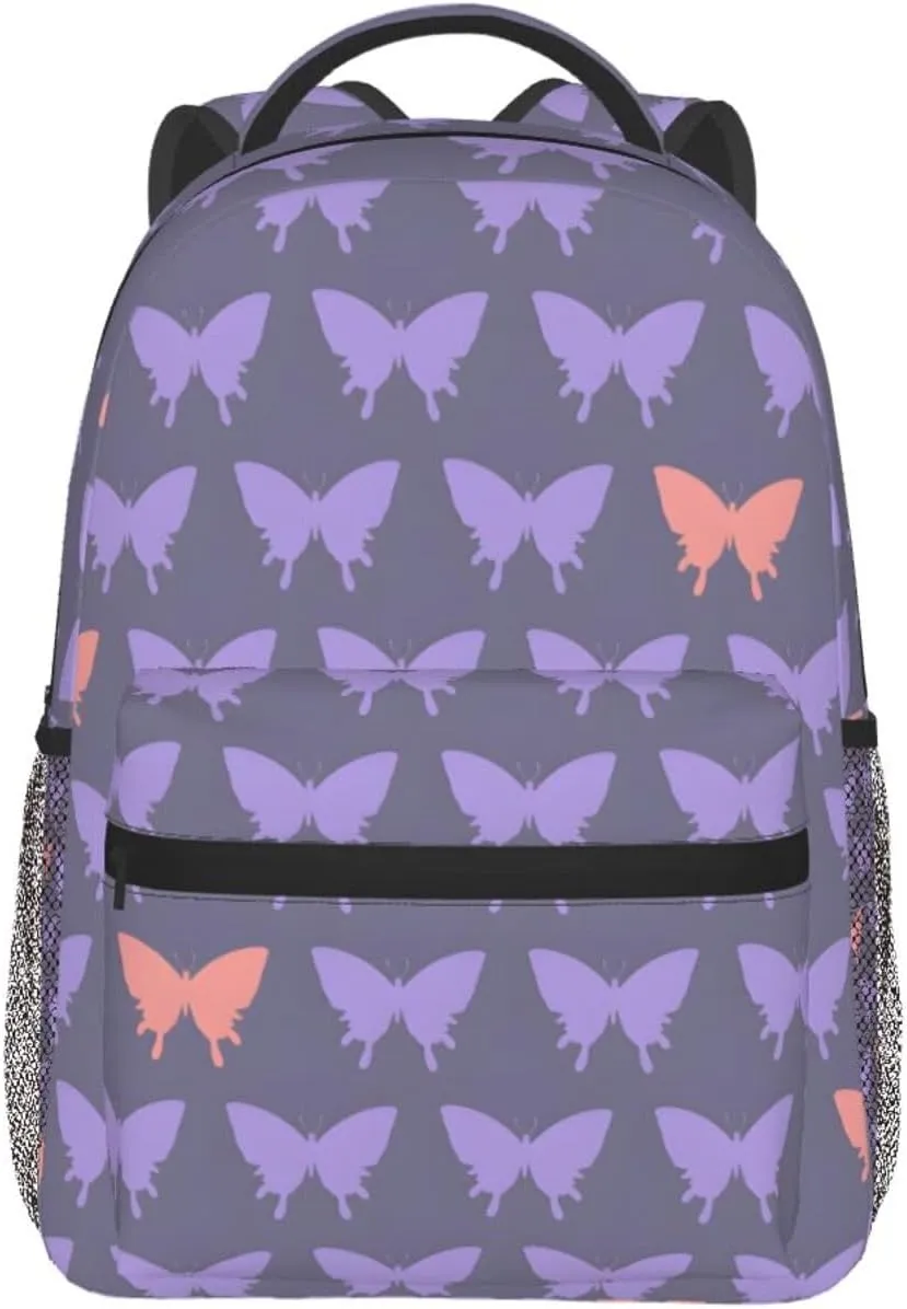 Butterfly Travel Laptop Backpack for Women Lightweight Backpack Adjustable College Backpack Fits 15.6 Inch Laptop Bag Waterproof Travel Backpack for Men, Work, Gym