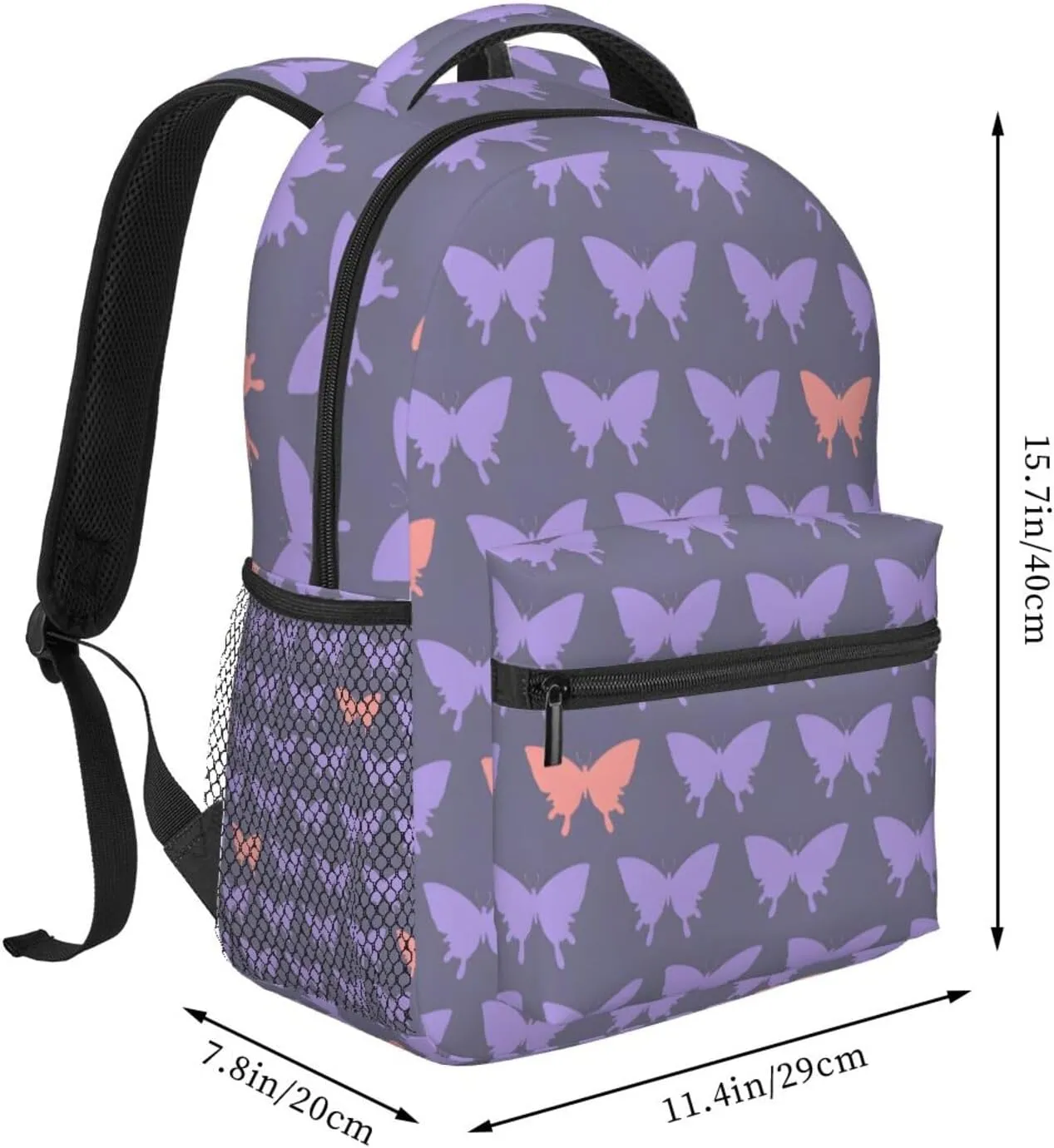 Butterfly Travel Laptop Backpack for Women Lightweight Backpack Adjustable College Backpack Fits 15.6 Inch Laptop Bag Waterproof Travel Backpack for Men, Work, Gym