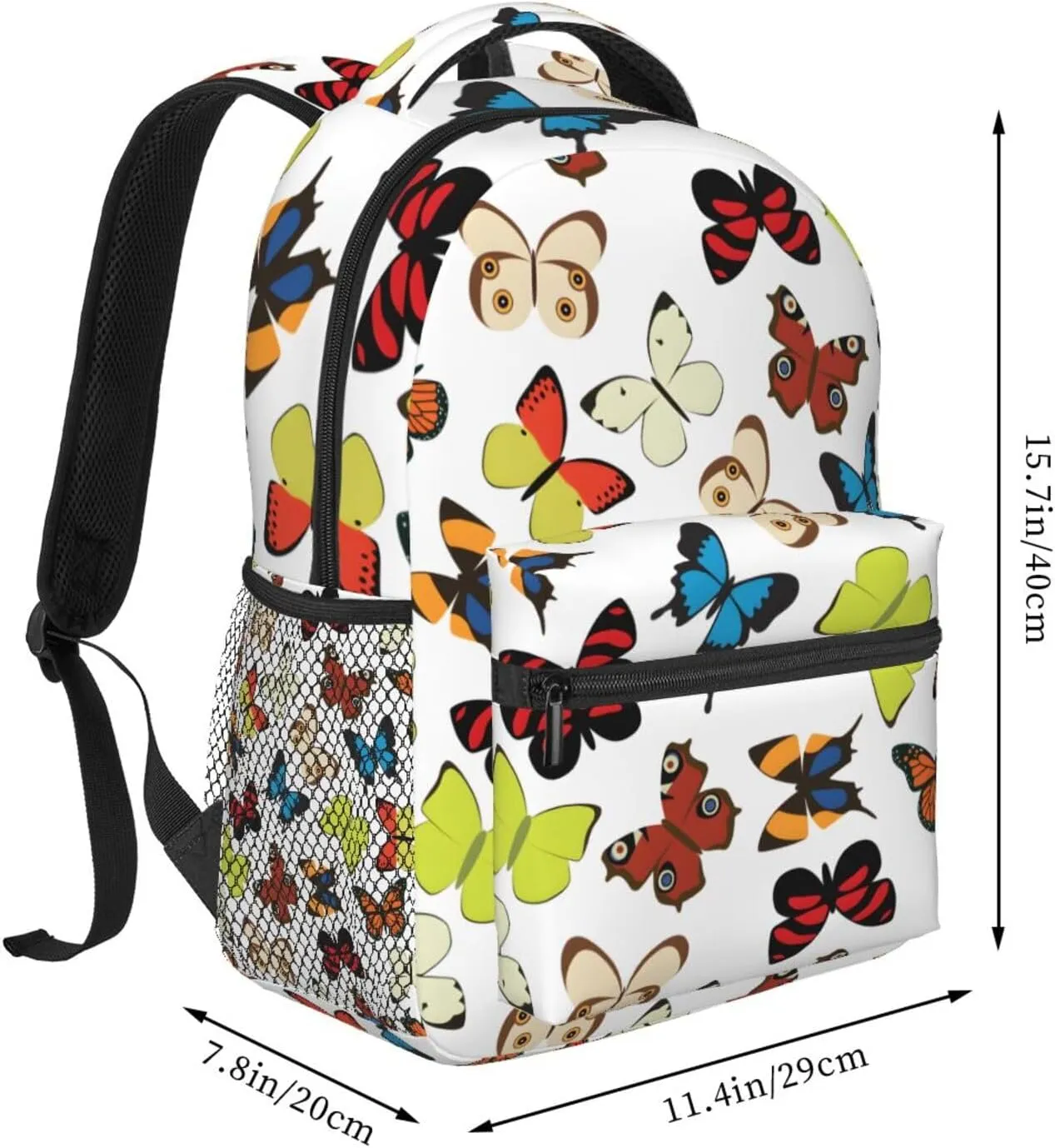 Butterfly Travel Laptop Backpack for Women Lightweight College Backpack Adjustable Fits 15.6 Inch Laptop Bag Waterproof for Work, Gym