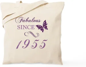 CafePress 1955 Fabulous Birthday Tote Bag Reusable Natural Beige Canvas Shopping Bag