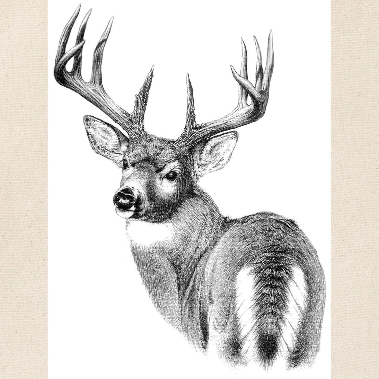 CafePress Deer Tote Bag Reusable Natural Beige Canvas Shopping Bag