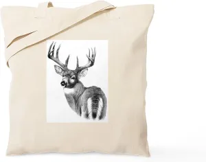 CafePress Deer Tote Bag Reusable Natural Beige Canvas Shopping Bag