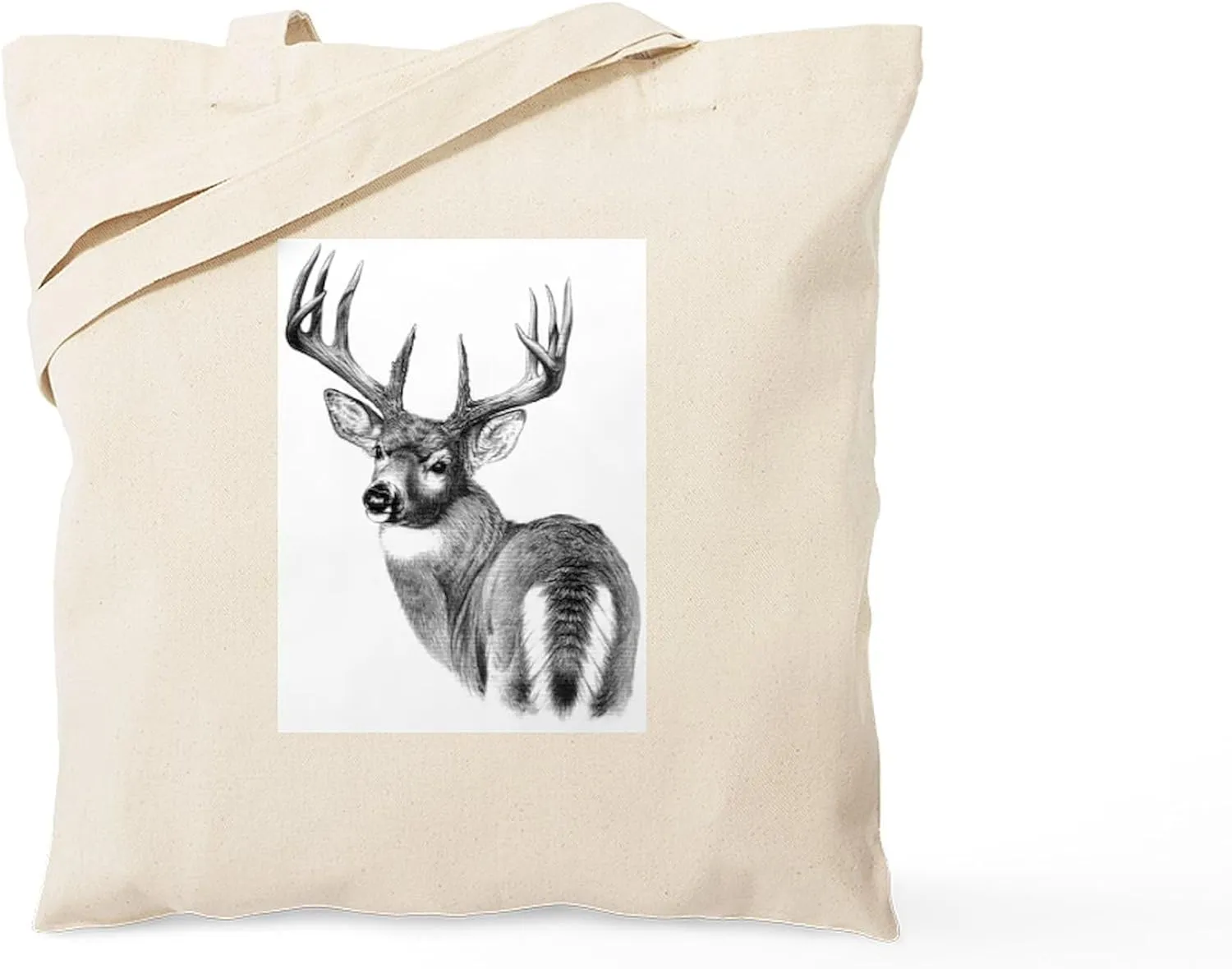 CafePress Deer Tote Bag Reusable Natural Beige Canvas Shopping Bag