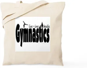 CafePress Live Love Breathe Gymnastics Tote Bag Reusable Natural Beige Canvas Shopping Bag