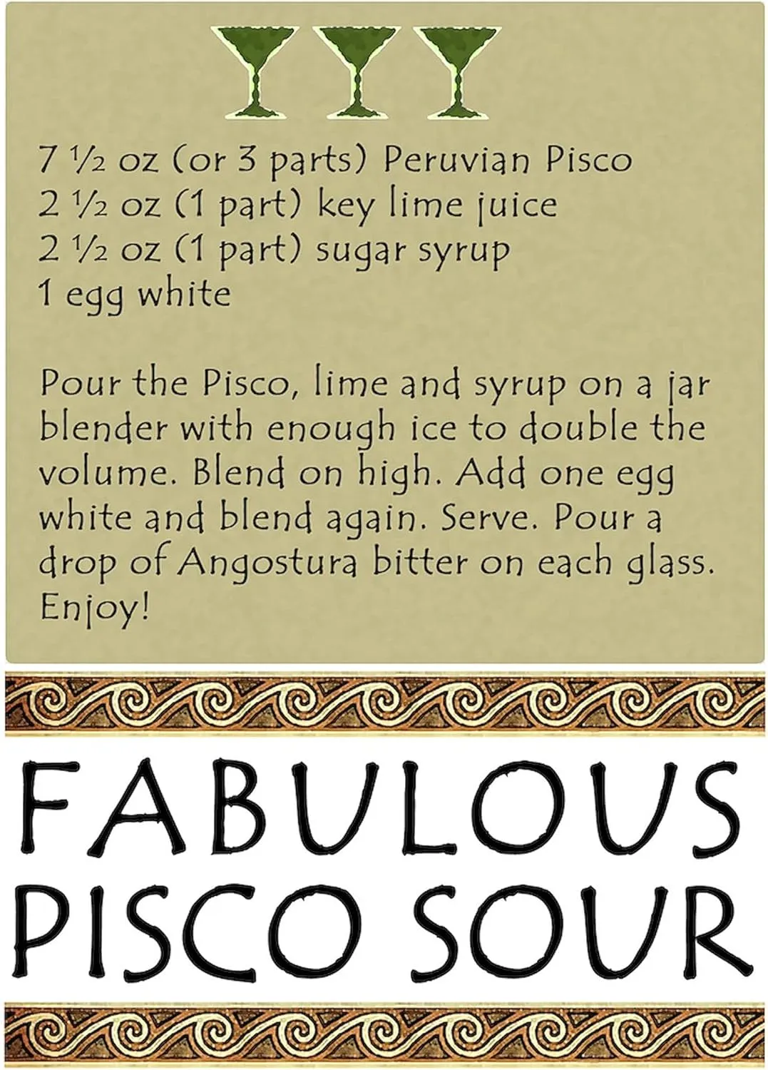 CafePress Pisco Sour Tote Bag Reusable Natural Beige Canvas Shopping Bag